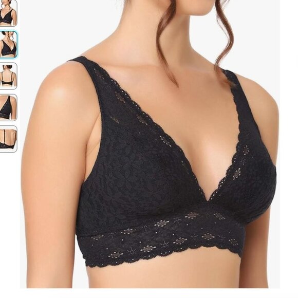 NWT Wacoal Women's Halo Lace Bralette, black - Picture 3 of 6